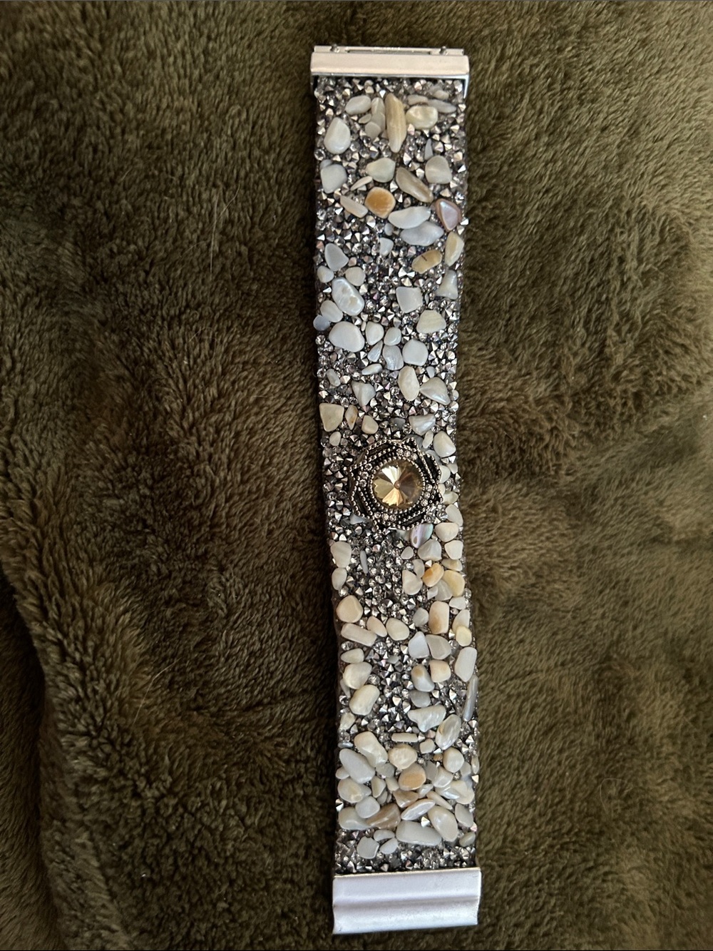 Beaded Stone Statement Bracelet - Neutral Tones